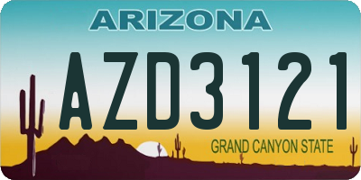 AZ license plate AZD3121
