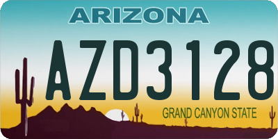 AZ license plate AZD3128