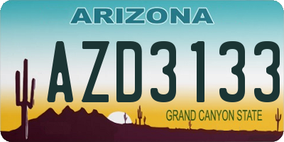 AZ license plate AZD3133