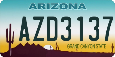 AZ license plate AZD3137