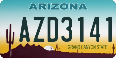 AZ license plate AZD3141