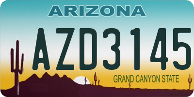 AZ license plate AZD3145