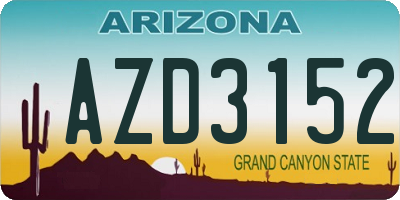 AZ license plate AZD3152