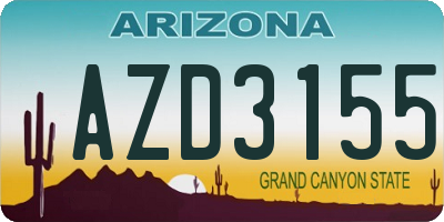 AZ license plate AZD3155