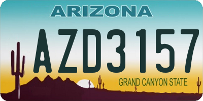 AZ license plate AZD3157