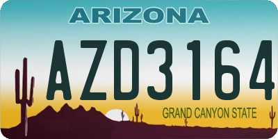 AZ license plate AZD3164