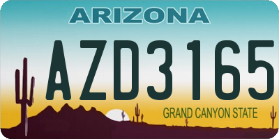 AZ license plate AZD3165