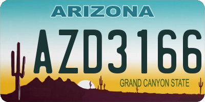 AZ license plate AZD3166