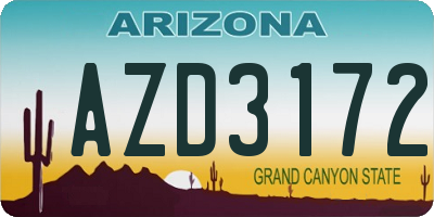 AZ license plate AZD3172