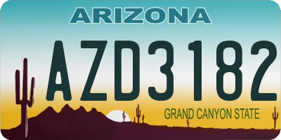 AZ license plate AZD3182