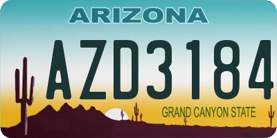 AZ license plate AZD3184