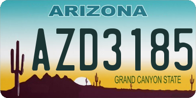 AZ license plate AZD3185