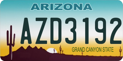 AZ license plate AZD3192