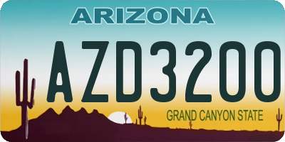AZ license plate AZD3200