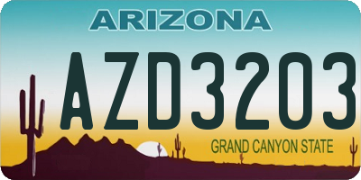 AZ license plate AZD3203