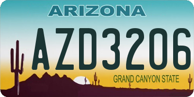 AZ license plate AZD3206