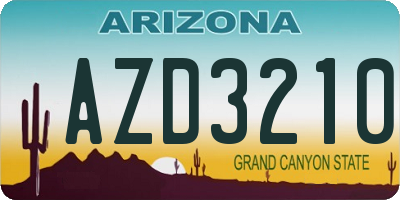 AZ license plate AZD3210
