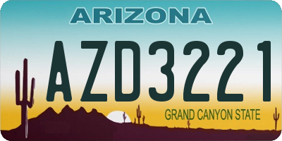AZ license plate AZD3221