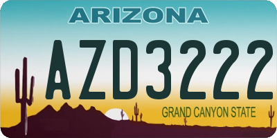 AZ license plate AZD3222