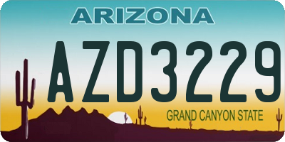 AZ license plate AZD3229
