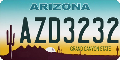 AZ license plate AZD3232
