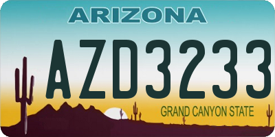 AZ license plate AZD3233
