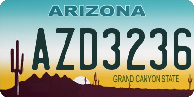 AZ license plate AZD3236