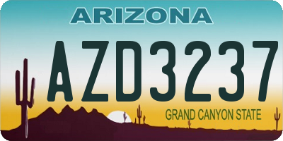 AZ license plate AZD3237