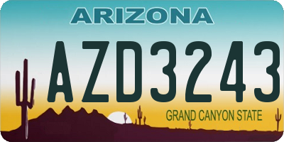 AZ license plate AZD3243