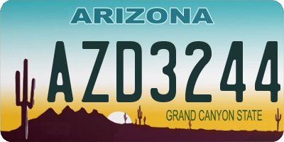 AZ license plate AZD3244