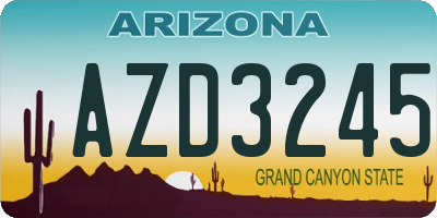 AZ license plate AZD3245