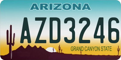 AZ license plate AZD3246