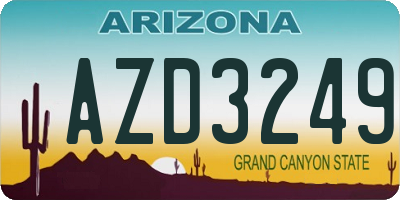 AZ license plate AZD3249