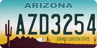 AZ license plate AZD3254