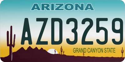 AZ license plate AZD3259
