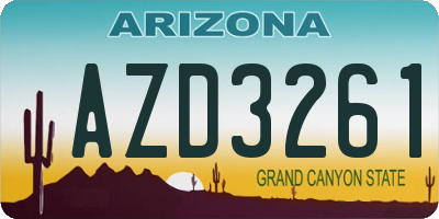 AZ license plate AZD3261