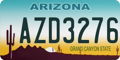 AZ license plate AZD3276