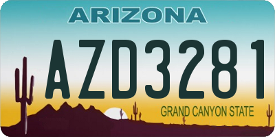 AZ license plate AZD3281