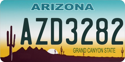 AZ license plate AZD3282
