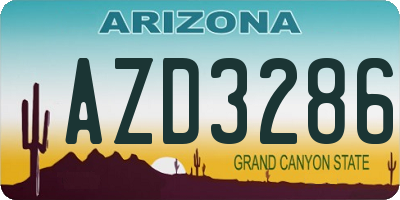 AZ license plate AZD3286