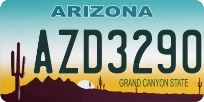 AZ license plate AZD3290