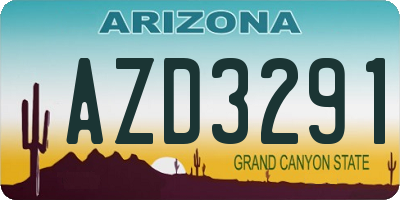 AZ license plate AZD3291