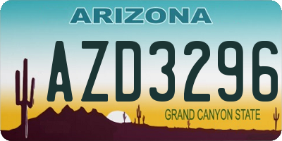 AZ license plate AZD3296