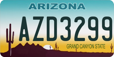 AZ license plate AZD3299
