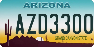 AZ license plate AZD3300