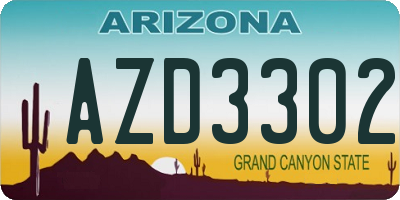 AZ license plate AZD3302
