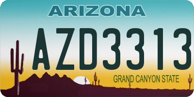 AZ license plate AZD3313