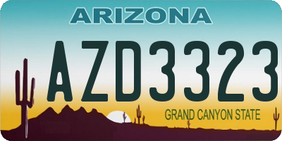 AZ license plate AZD3323