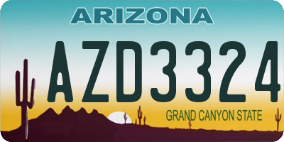 AZ license plate AZD3324