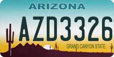 AZ license plate AZD3326